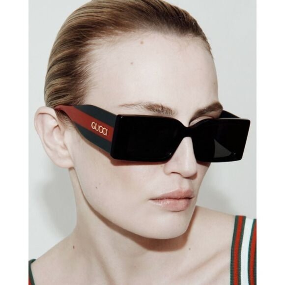 NEW GUCCI SUNGLASSES BLACK BLUE RED WOMEN EYEWEAR GUCCI GG1860 004 - Picture 1 of 4